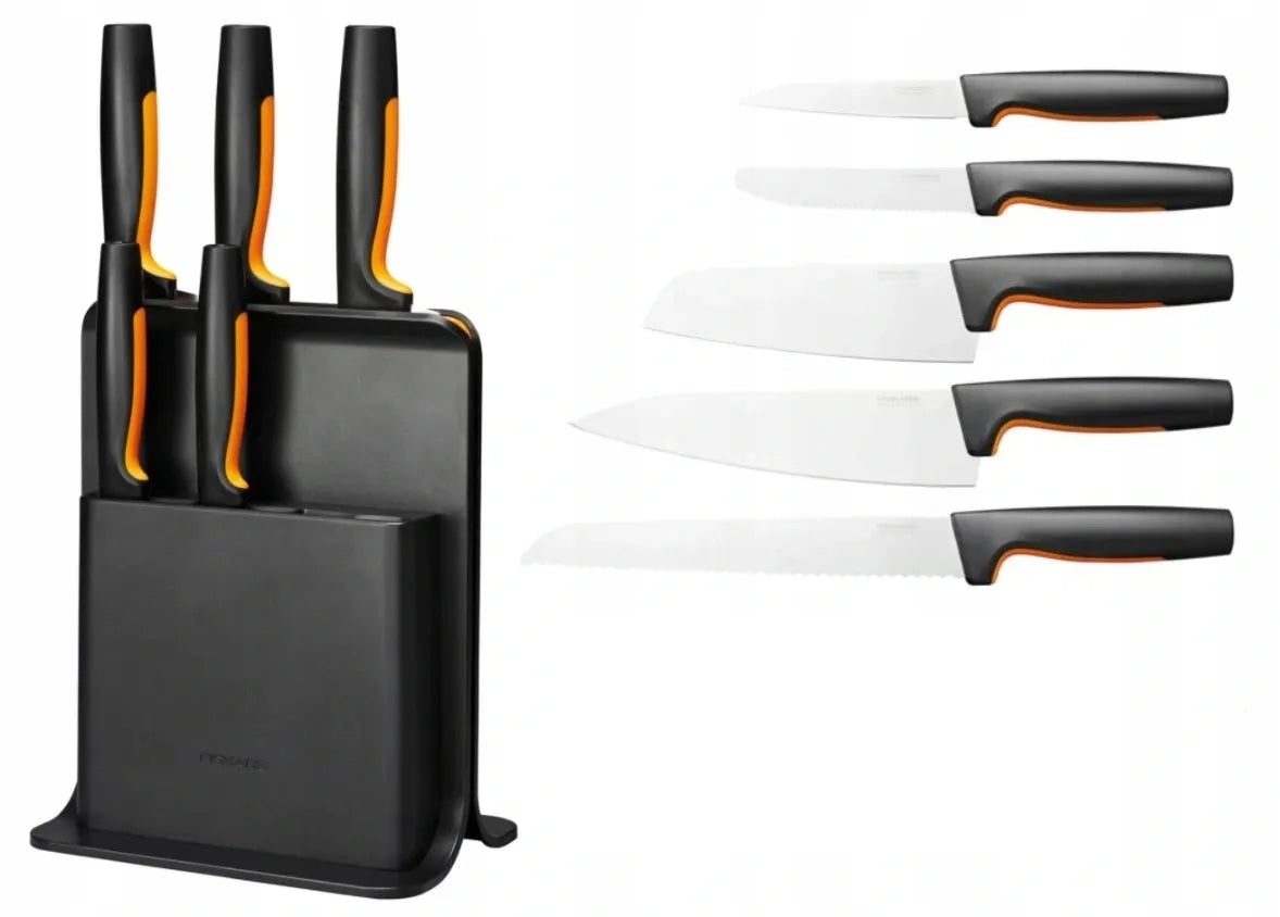 FISKARS 5 peilių rinkinys su stovu, Functional Form, juodas, 1057554