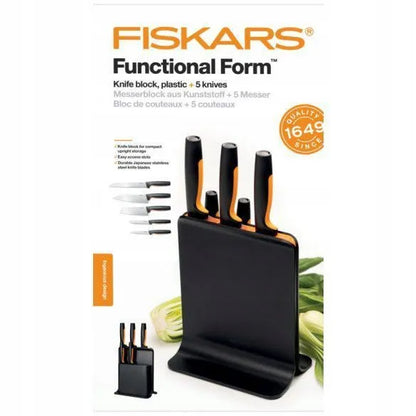 FISKARS 5 peilių rinkinys su stovu, Functional Form, juodas, 1057554