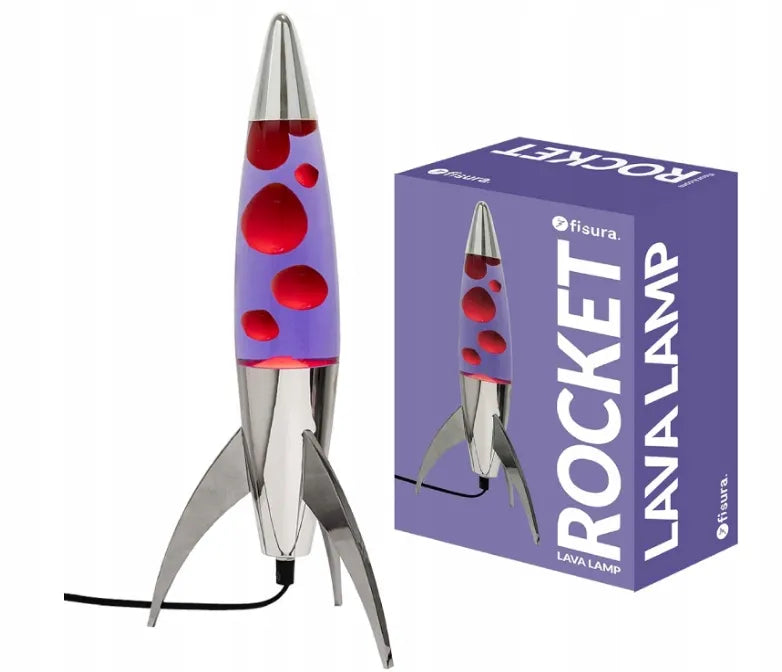 Fisura violetinė lavos lempa „rocket“ su chromuotu pagrindu