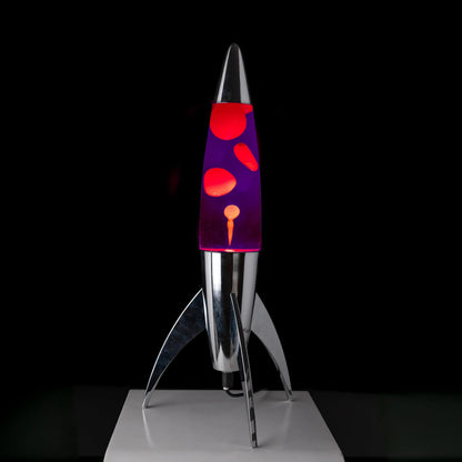 Fisura violetinė lavos lempa „rocket“ su chromuotu pagrindu
