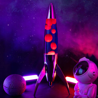 Fisura violetinė lavos lempa „rocket“ su chromuotu pagrindu