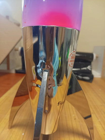 Fisura violetinė lavos lempa „rocket“ su chromuotu pagrindu