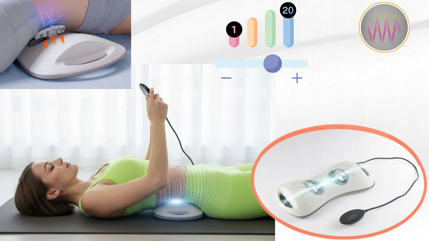 Fit4Med EMS juosmeninės dalies nugaros masažuoklis – tempimas, šildymas, skausmo malšinimas