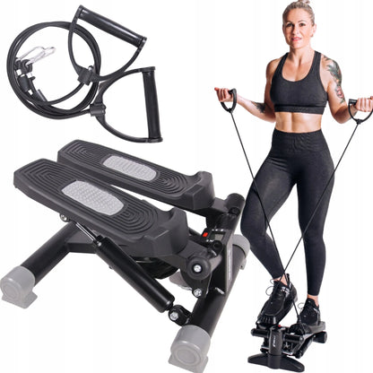 Fit4Med pasukamas stepper treniruoklis su elastinėmis virvėmis ir LCD ekranu
