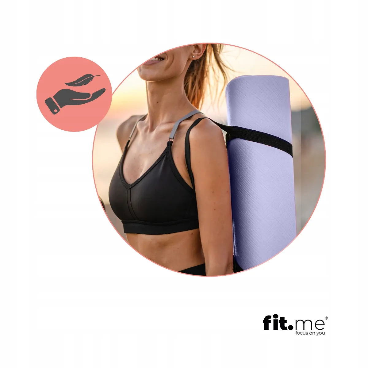 Fit.Me jogos ir fitneso kilimėlis, minkštas, storas, 1,5 cm NBR, levandų spalvos