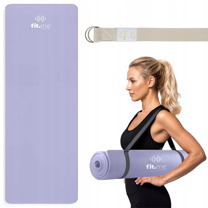 Fit.Me jogos ir fitneso kilimėlis, minkštas, storas, 1,5 cm NBR, levandų spalvos