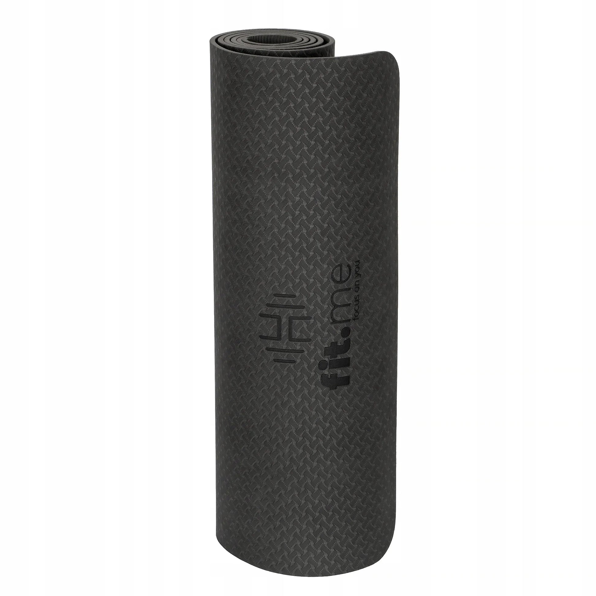 Fit.Me jogos ir fitneso kilimėlis, storas 0,6 cm, neslystantis, juodas