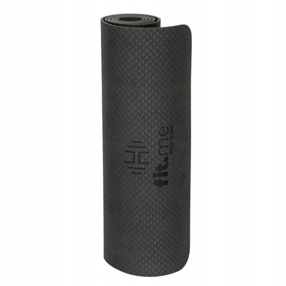Fit.Me jogos ir fitneso kilimėlis, storas 0,6 cm, neslystantis, juodas