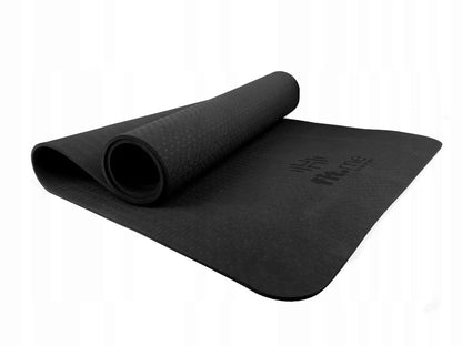 Fit.Me jogos ir fitneso kilimėlis, storas 0,6 cm, neslystantis, juodas