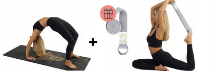 Fit.Me jogos kilimėlis Pilates, zomšinis, neslystantis, stabilus, minkštas, juodas