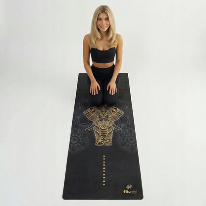Fit.Me jogos kilimėlis Pilates, zomšinis, neslystantis, stabilus, minkštas, juodas