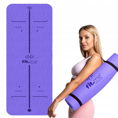 Fit.Me jogos, pilateso ir mankštos kilimėlis iš TPE su raštu, neslystantis