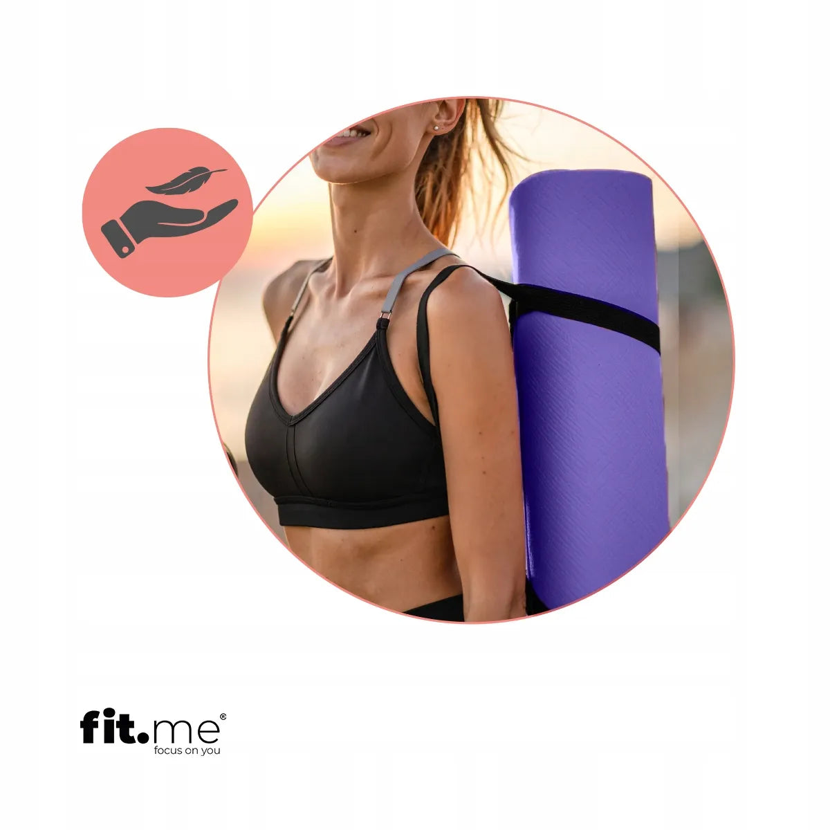 Fit.Me NBR mankštos kilimėlis jogai ir fitnesui 1,5 cm, violetinis