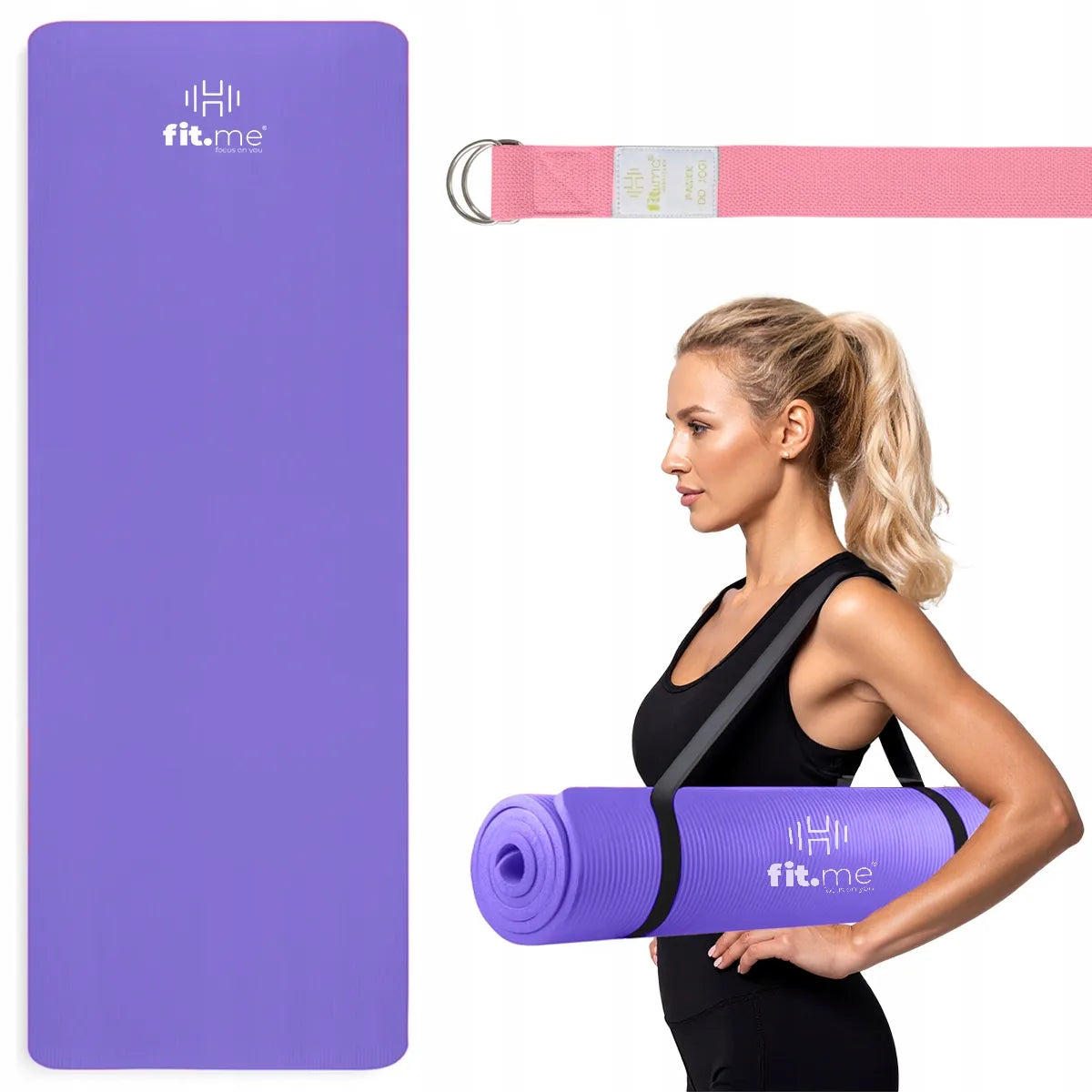Fit.Me NBR mankštos kilimėlis jogai ir fitnesui 1,5 cm, violetinis