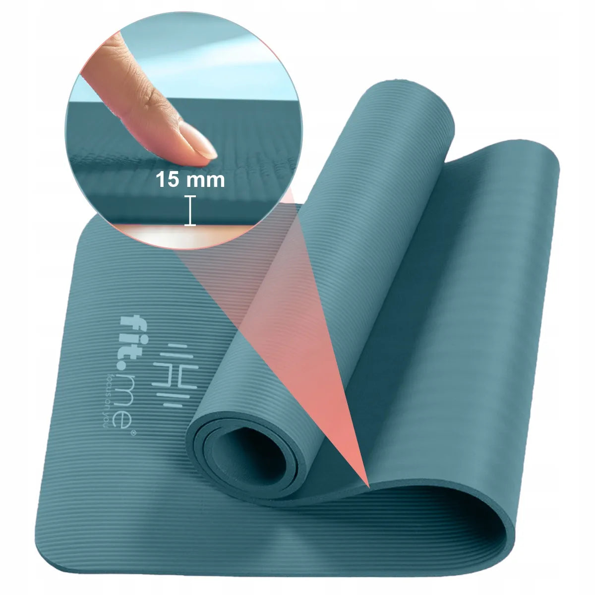 Fit.Me NBR sportinis kilimėlis jogai ir fitnesui, minkštas, storas 1,5 cm
