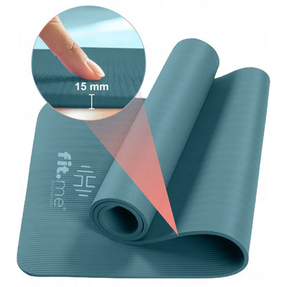 Fit.Me NBR sportinis kilimėlis jogai ir fitnesui, minkštas, storas 1,5 cm