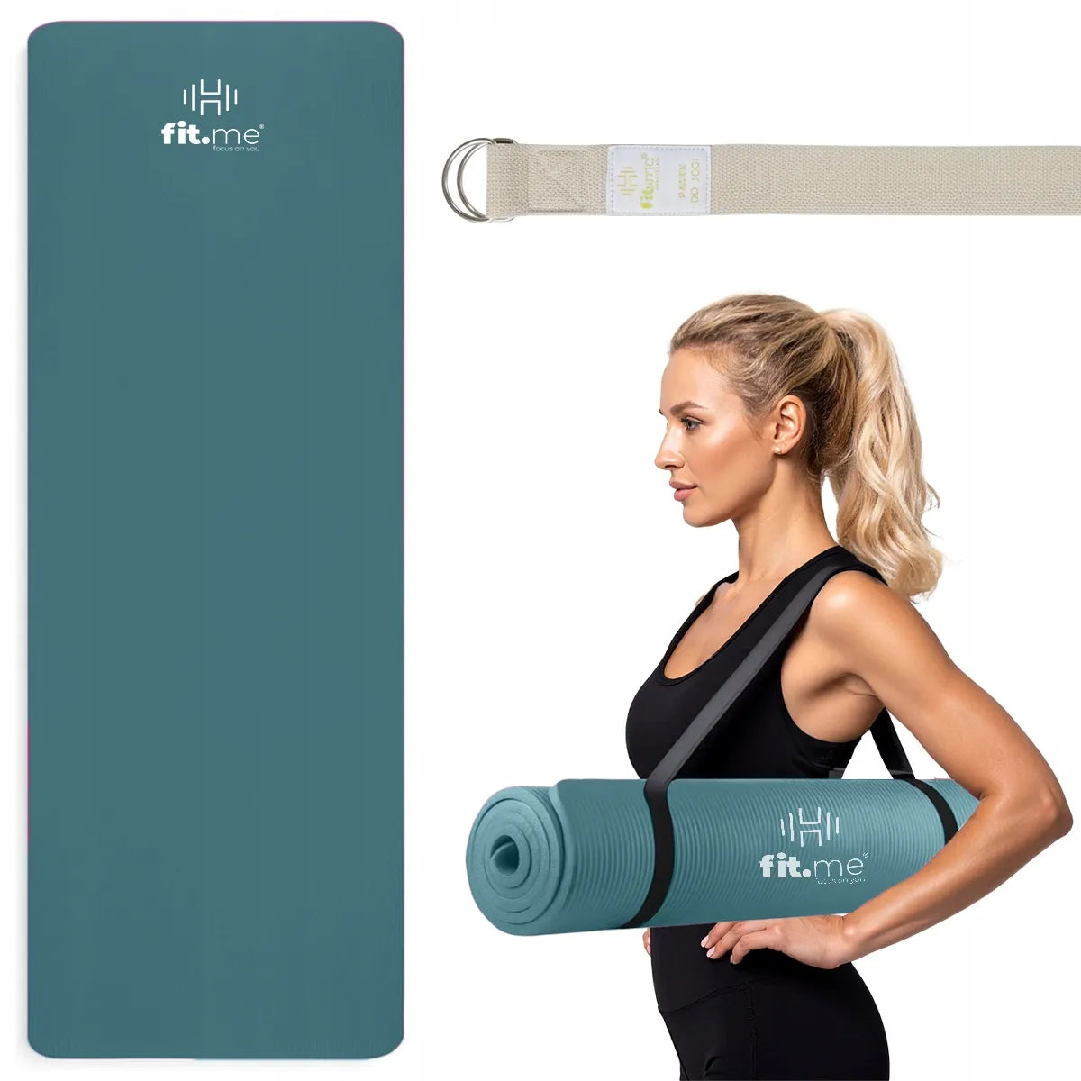 Fit.Me NBR sportinis kilimėlis jogai ir fitnesui, minkštas, storas 1,5 cm