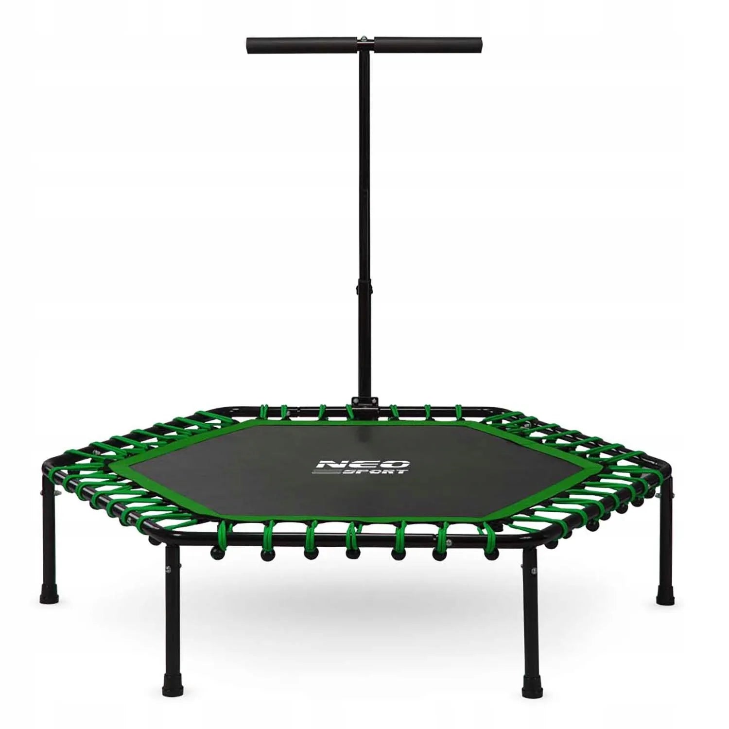 Fitneso batutas su rankena 127 cm Neo-Sport - šešiakampis žalias