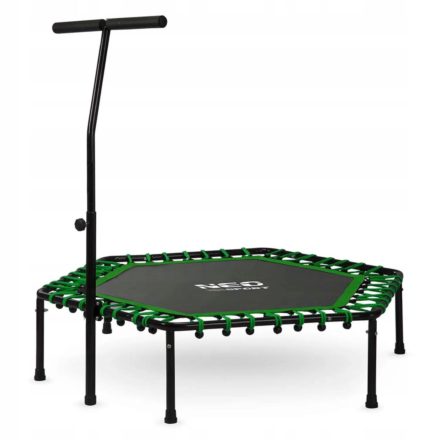 Fitneso batutas su rankena 127 cm Neo-Sport - šešiakampis žalias