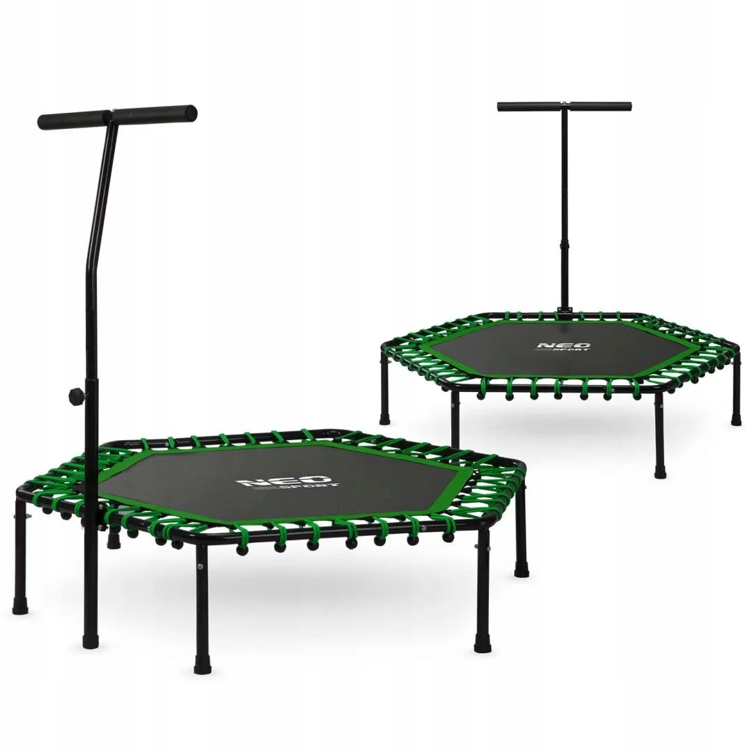 Fitneso batutas su rankena 127 cm Neo-Sport - šešiakampis žalias