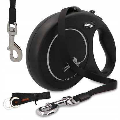 „Flexi New Classic“ automatinis juostinis pavadėlis šuniui, L, 8 m, iki 50 kg, juodas