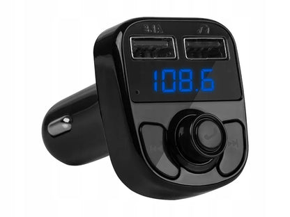 FM „Bluetooth“ siųstuvas, automobilinis įkroviklis, USB rinkinys, MP3, 2x USB, CVC