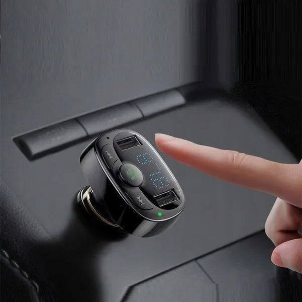FM siųstuvas Baseus S-09A Bluetooth 2xUSB microSD įkroviklis LCD ekranas