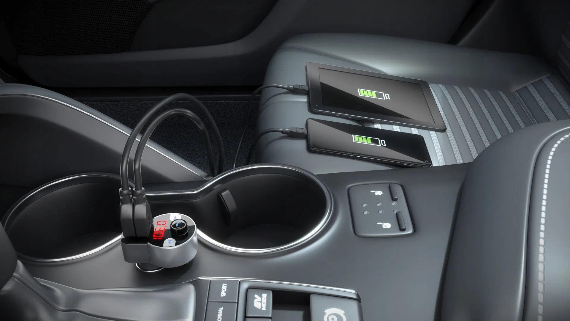 FM siųstuvas TechniSat DIGICAR 1 BT „Bluetooth 5.0“ laisvų rankų įranga su USB