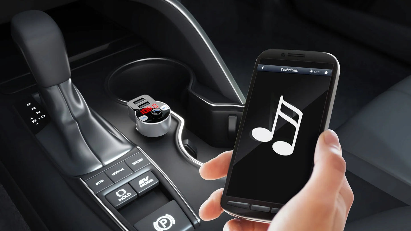 FM siųstuvas TechniSat DIGICAR 1 BT „Bluetooth 5.0“ laisvų rankų įranga su USB