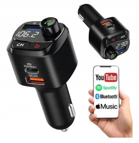 FM siųstuvas TechniSat DIGICAR 200 BT Bluetooth USB-C QC 3.0 12/24V