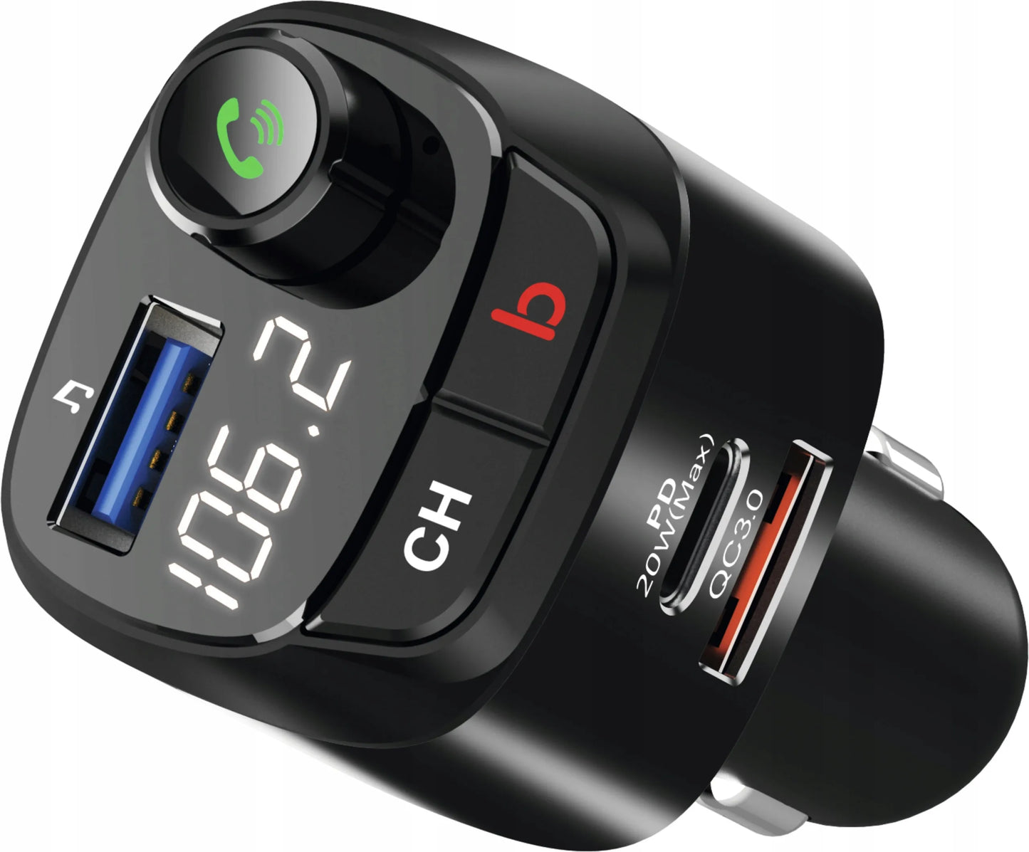 FM siųstuvas TechniSat DIGICAR 200 BT Bluetooth USB-C QC 3.0 12/24V