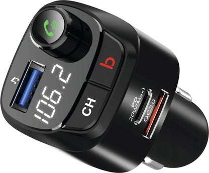 FM siųstuvas TechniSat DIGICAR 200 BT Bluetooth USB-C QC 3.0 12/24V