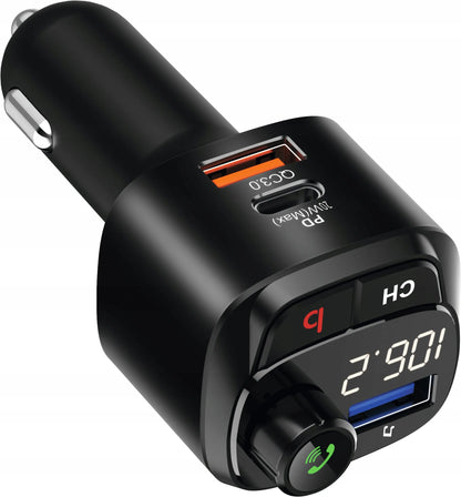 FM siųstuvas TechniSat DIGICAR 200 BT Bluetooth USB-C QC 3.0 12/24V