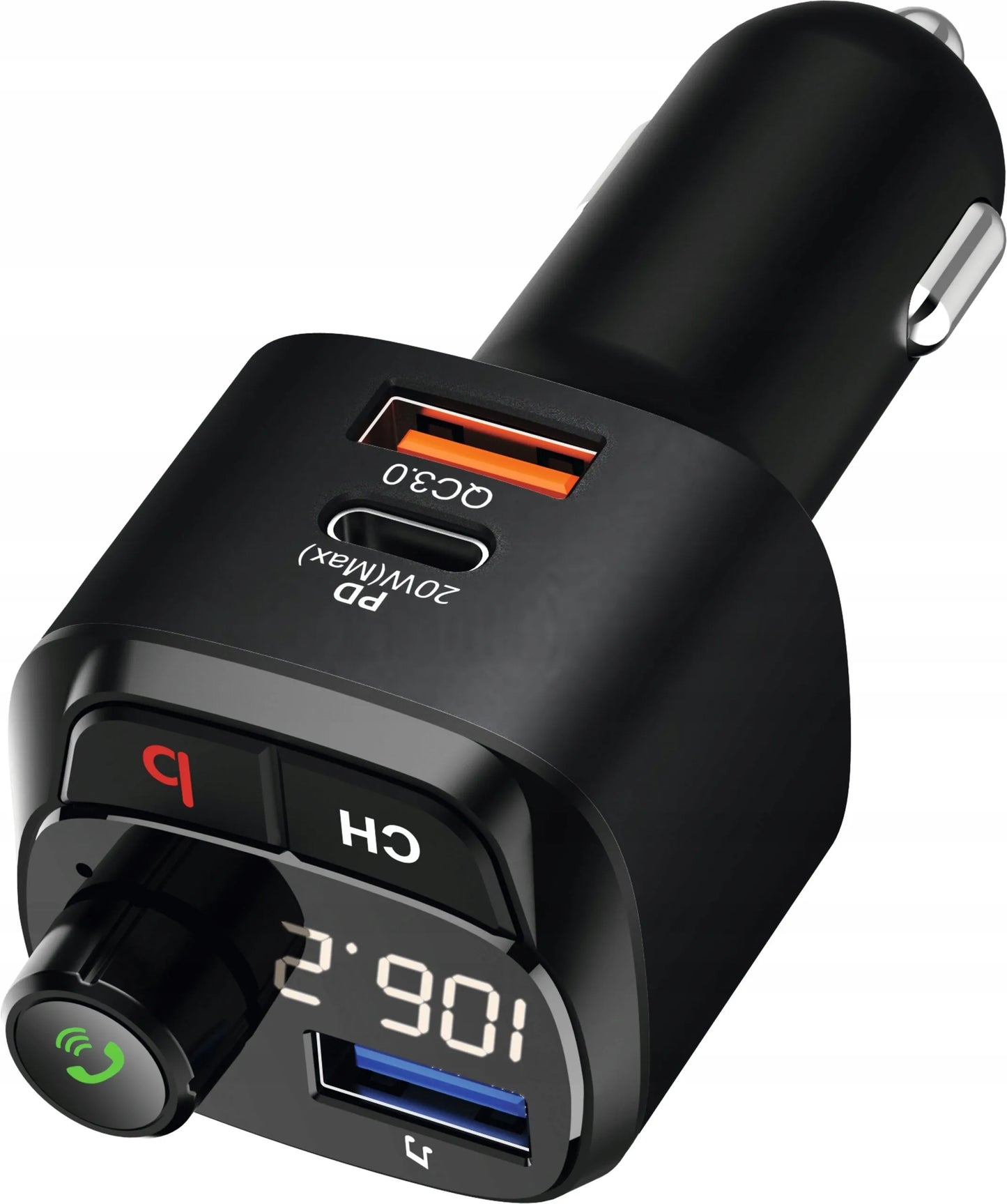 FM siųstuvas TechniSat DIGICAR 200 BT Bluetooth USB-C QC 3.0 12/24V
