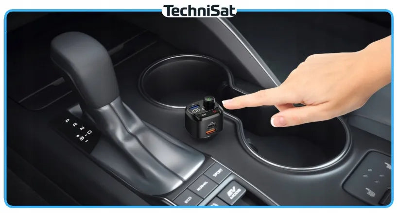 FM siųstuvas TechniSat DIGICAR 200 BT Bluetooth USB-C QC 3.0 12/24V