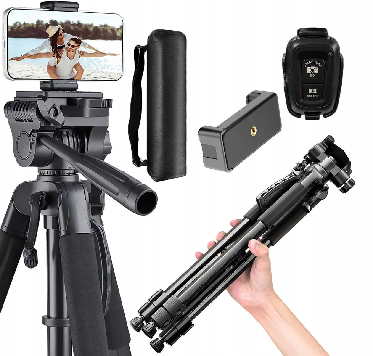 Foto stovas tripodas fotoaparatui kamerai telefonui aukštas 4in1 168 cm