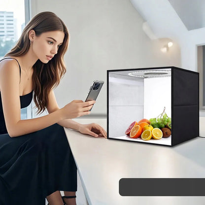 Fotobox 40 × 40 × 40 cm LED bešešėlė fotostudija