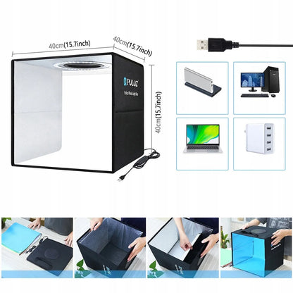 Fotobox 40 × 40 × 40 cm LED bešešėlė fotostudija