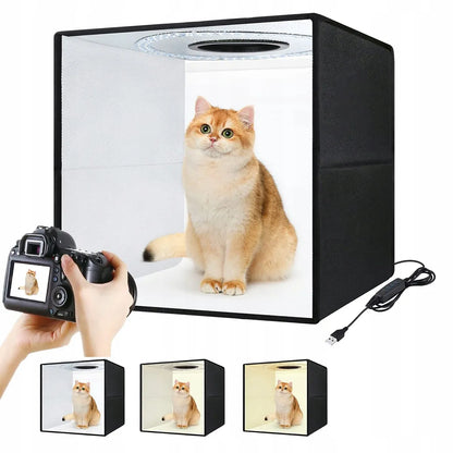 Fotobox 40 × 40 × 40 cm LED bešešėlė fotostudija