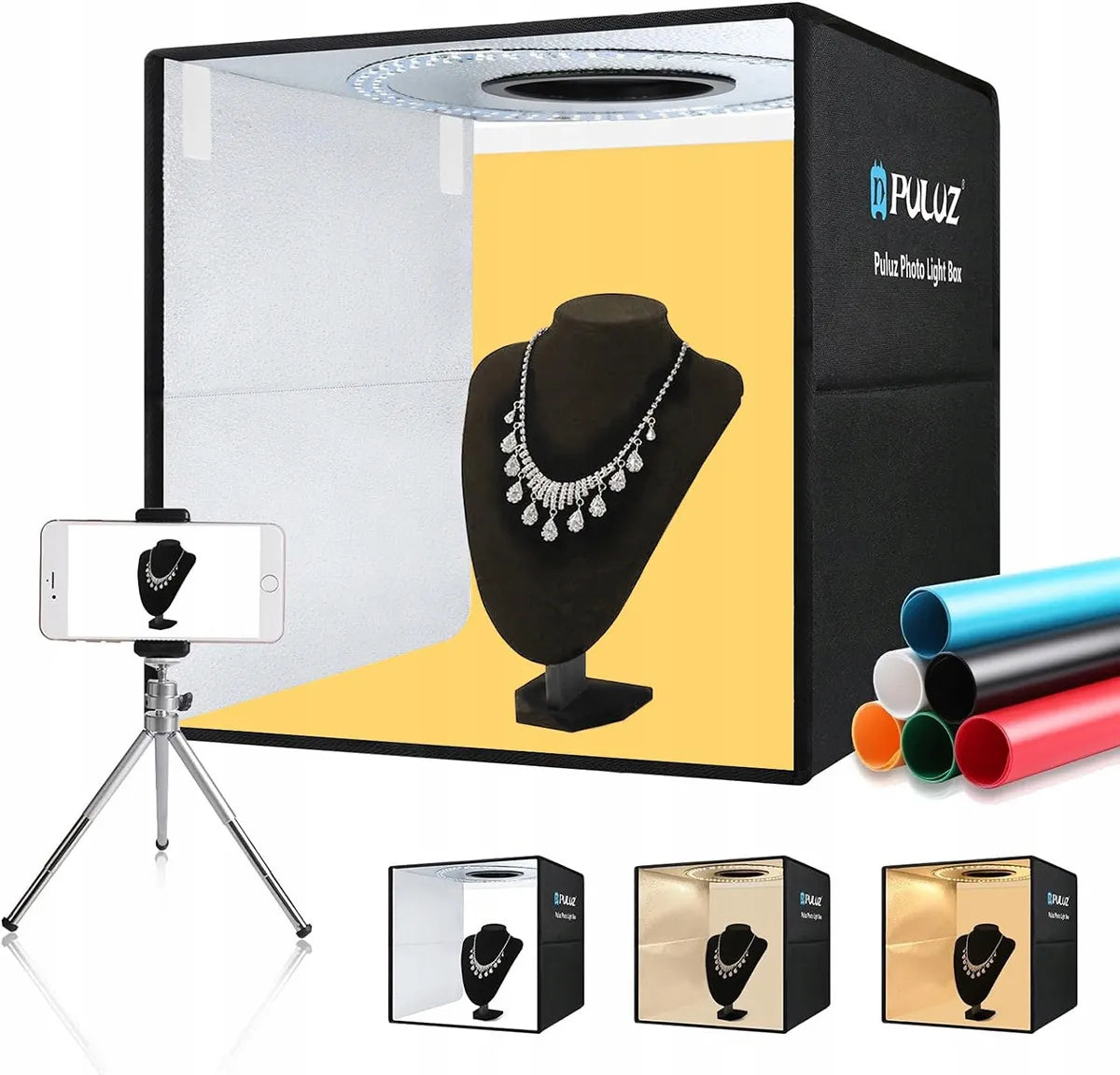 Fotobox 40 × 40 × 40 cm LED bešešėlė fotostudija