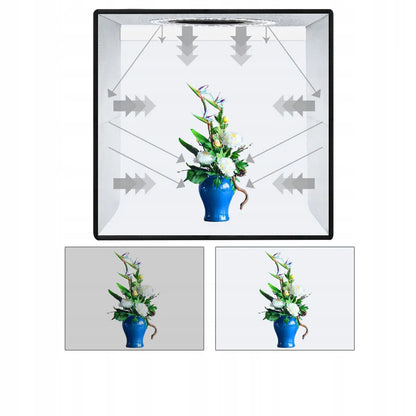 Fotografinė bešešėlė palapinė, produktų fotografavimo dėžė 40 cm su LED apšvietimu