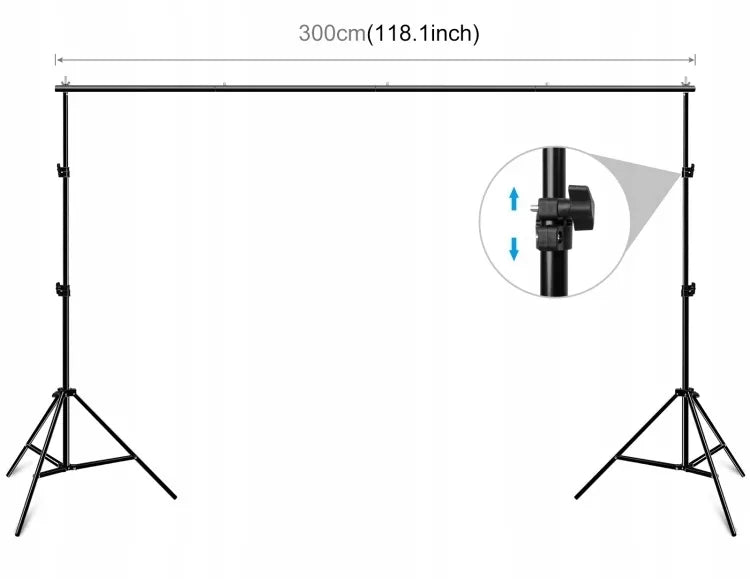 Fotografinio fono stovo komplektas 200 × 300 cm