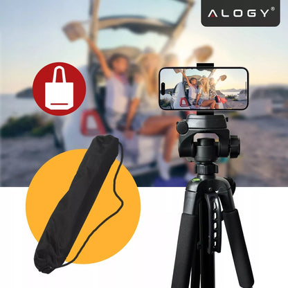 Fotografinis stovas trikojis Alogy PRO su laikikliu telefonui, fotoaparatui ir kamerai 1/4