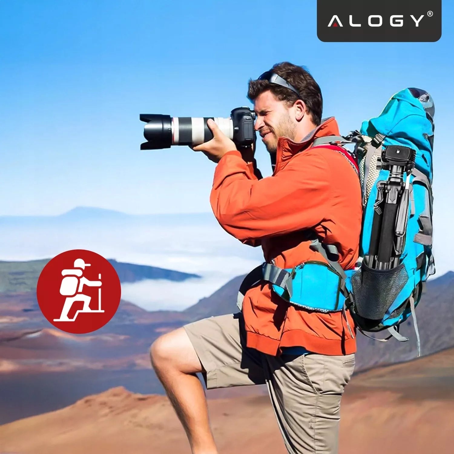 Fotografinis stovas trikojis Alogy PRO su laikikliu telefonui, fotoaparatui ir kamerai 1/4