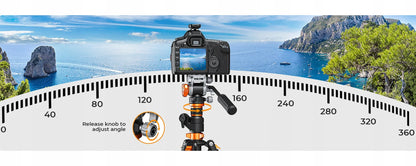 Fotografinis trikojis monopodas vaizdo įrašams 240cm K&F T254A7 + skysčio galvutė FH-03