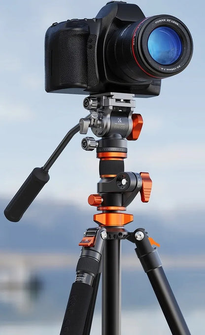 Fotografinis trikojis monopodas vaizdo įrašams 240cm K&F T254A7 + skysčio galvutė FH-03
