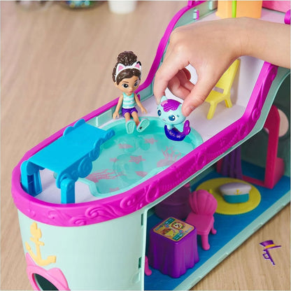 „Gabby’s Dollhouse“ interaktyvus laivas su baseinu, undinėlės katytė ir 2 figūrėlės