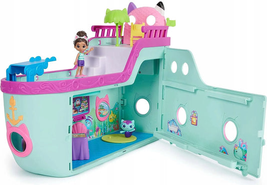 „Gabby’s Dollhouse“ interaktyvus laivas su baseinu, undinėlės katytė ir 2 figūrėlės