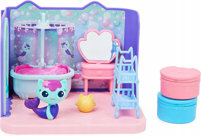 Gabby's Dollhouse vonios kambario rinkinys su „MerCat“ figūrėle ir baldais
