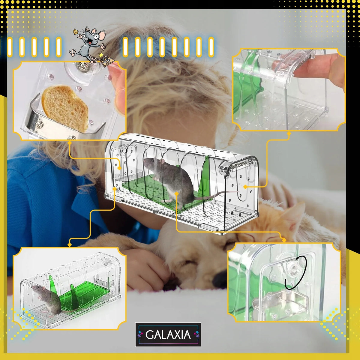 GALAXIA gyvų pelių gaudyklė, 2 vnt., humaniška